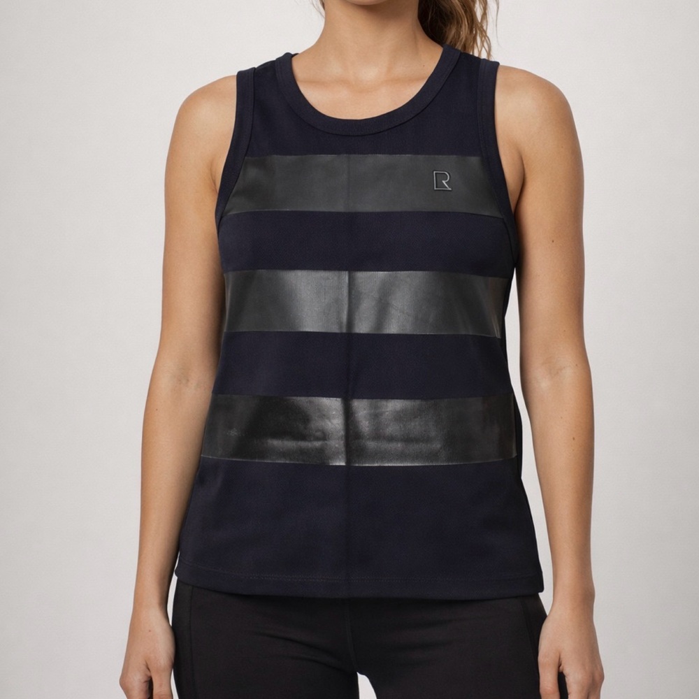 RUDSAK Black and Dark Gray Striped Tank Top
